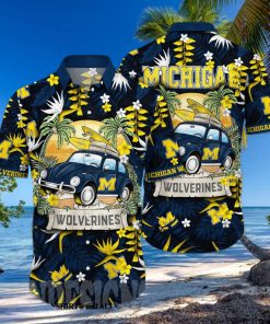 Michigan Wolverines NCAA Floral 3D Full Print Hawaiian Shirt