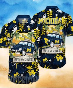 Michigan Wolverines NCAA Floral 3D Full Print Hawaiian Shirt 1 Michigan Wolverines NCAA Floral 3D Full Print Hawaiian Shirt