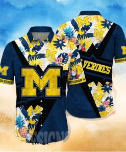 Michigan Wolverines NCAA Floral Classic Full Printed Hawaiian Shirt