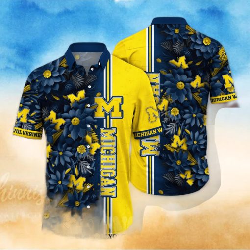 Michigan Wolverines NCAA Floral Classic Full Printing Hawaiian Shirt