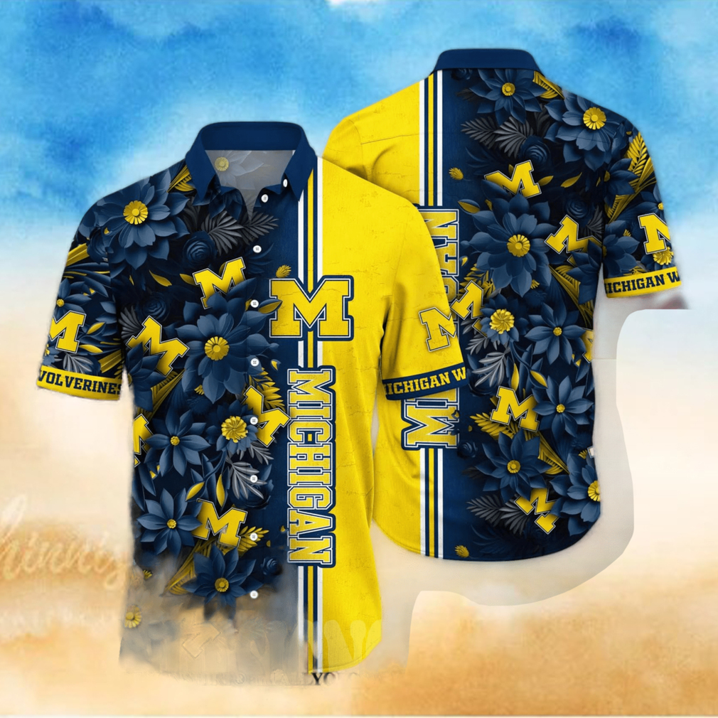 Michigan Wolverines NCAA Floral Classic Full Printing Hawaiian Shirt Michigan Wolverines NCAA Floral Classic Full Printing Hawaiian Shirt