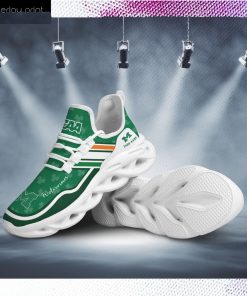 Michigan Wolverines NCAA Logo St. Patrick's Day Shamrock Custom Name Clunky Max Soul Shoes Sneakers For Mens Womens