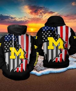 Michigan Wolverines NCAA US Flag 3D Printed Hoodie Ver 1
