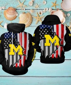 Michigan Wolverines NCAA US Flag 3D Printed Hoodie Ver 1