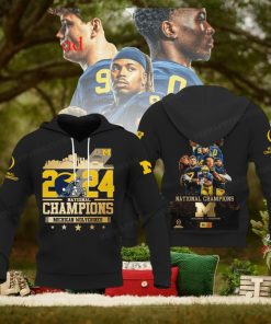 Michigan Wolverines National Champions 2024 Black Design Hoodie T Shirt