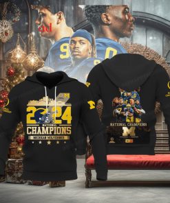 Michigan Wolverines National Champions 2024 Black Design Hoodie T Shirt