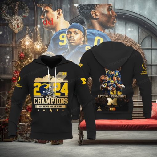 Michigan Wolverines National Champions 2024 Black Design Hoodie T Shirt