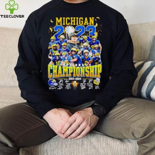 Michigan Wolverines National Championship 2023 2024 signatures hoodie, sweater, longsleeve, shirt v-neck, t-shirt