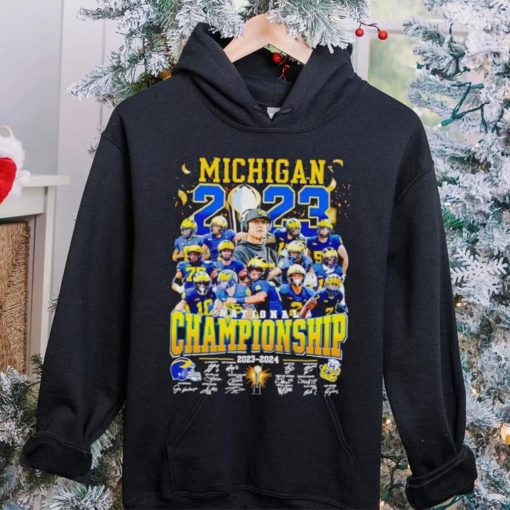 Michigan Wolverines National Championship 2023 2024 signatures hoodie, sweater, longsleeve, shirt v-neck, t-shirt