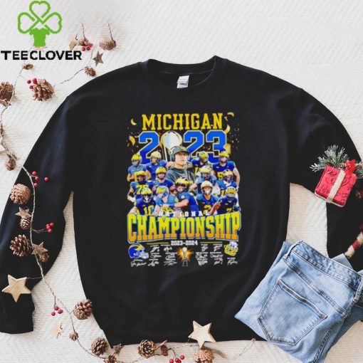 Michigan Wolverines National Championship 2023 2024 signatures hoodie, sweater, longsleeve, shirt v-neck, t-shirt