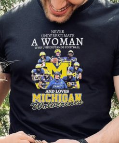 Michigan Wolverines Never Underestimate A Who Man Who Understands Football And Love Michigan Signatures Shirt