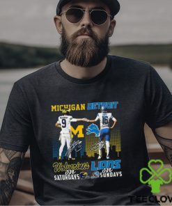Michigan Wolverines On Saturdays Detroit Lions On Sundays T Shirt