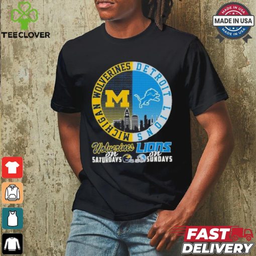 Michigan Wolverines On Saturdays X Detroit Lions On Sundays 2024 Shirt