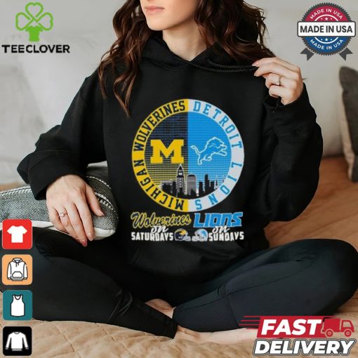Michigan Wolverines On Saturdays X Detroit Lions On Sundays 2024 Shirt
