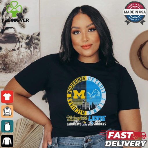 Michigan Wolverines On Saturdays X Detroit Lions On Sundays 2024 Shirt