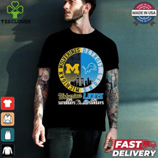 Michigan Wolverines On Saturdays X Detroit Lions On Sundays 2024 Shirt