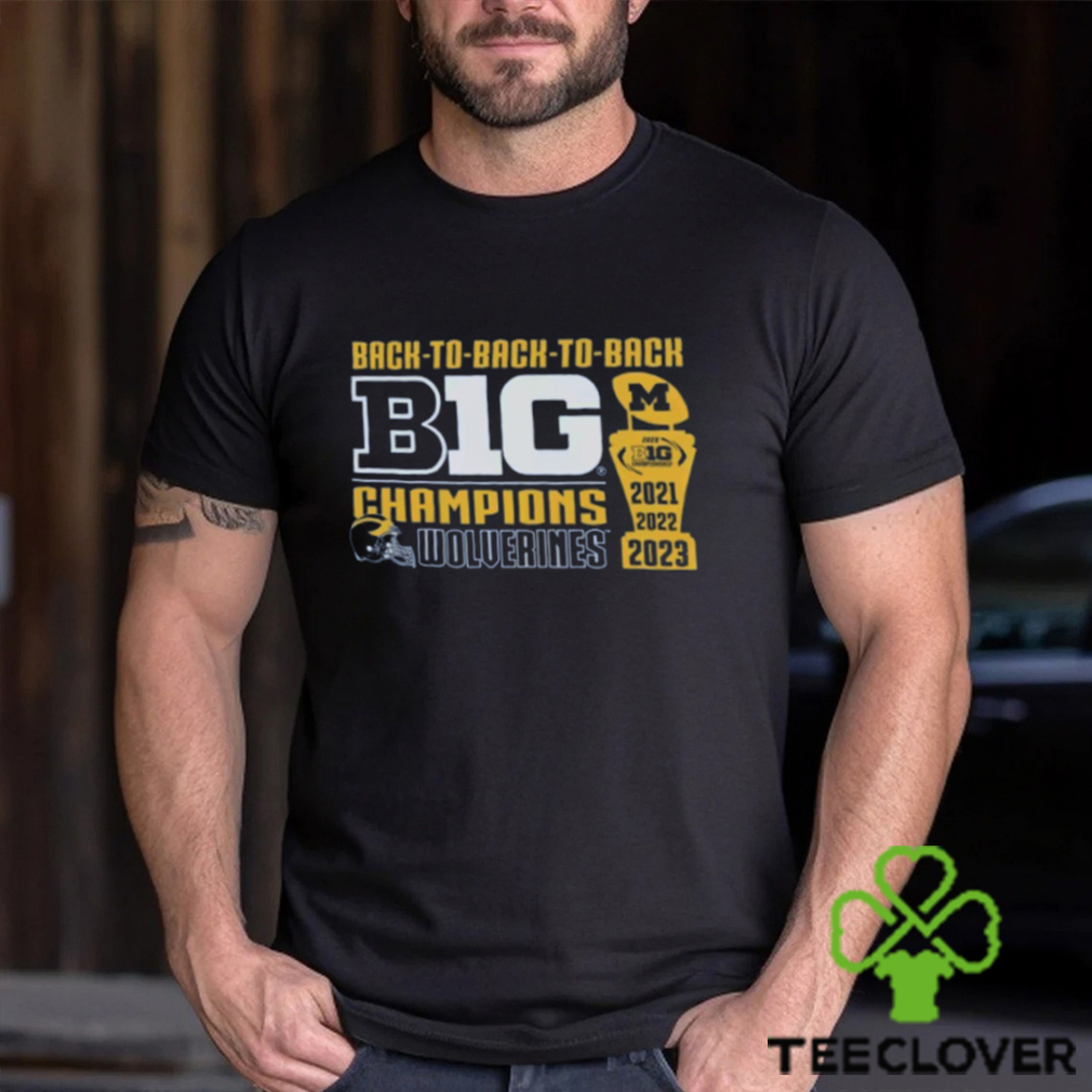 Michigan Wolverines Original Retro Brand Back to Back to Back Big Ten Conference Champions T Shirt Michigan Wolverines Original Retro Brand Back to Back to Back Big Ten Conference Champions T Shirt
