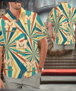 Michigan Wolverines Retro Vintage Style Hawaiian Shirt BeacSummer