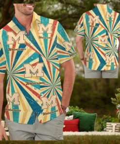Michigan Wolverines Retro Vintage Style Hawaiian Shirt BeacSummer 1 Michigan Wolverines Retro Vintage Style Hawaiian Shirt BeacSummer
