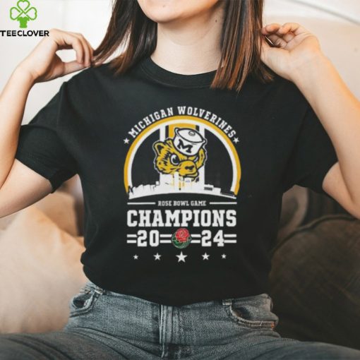 Michigan Wolverines Skyline 2024 Rose Bowl Game Champions T Shirt