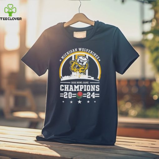 Michigan Wolverines Skyline 2024 Rose Bowl Game Champions T Shirt