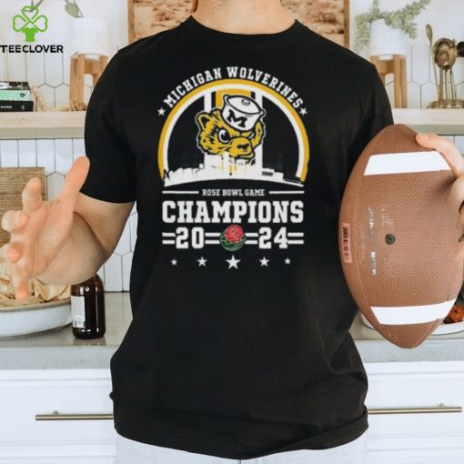 Michigan Wolverines Skyline 2024 Rose Bowl Game Champions T Shirt