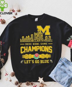 Michigan Wolverines Skyline Players Name 2024 Rose Bowl Game Champions Let’s Go Blue Shirt