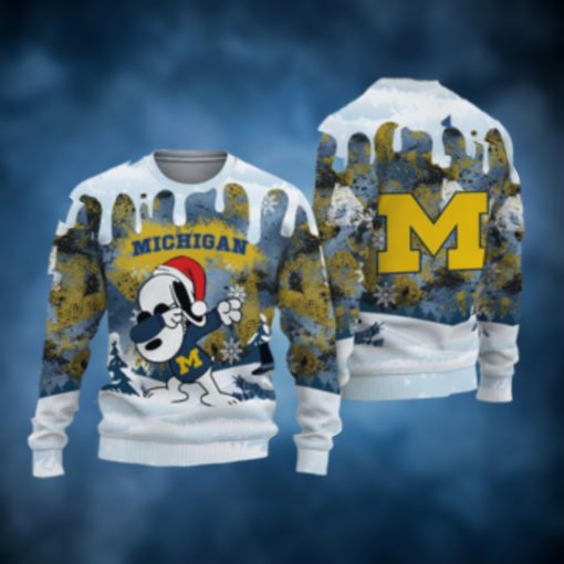 Michigan Wolverines Snoopy Dabbing The Peanuts Sports Football American 3D Sweater