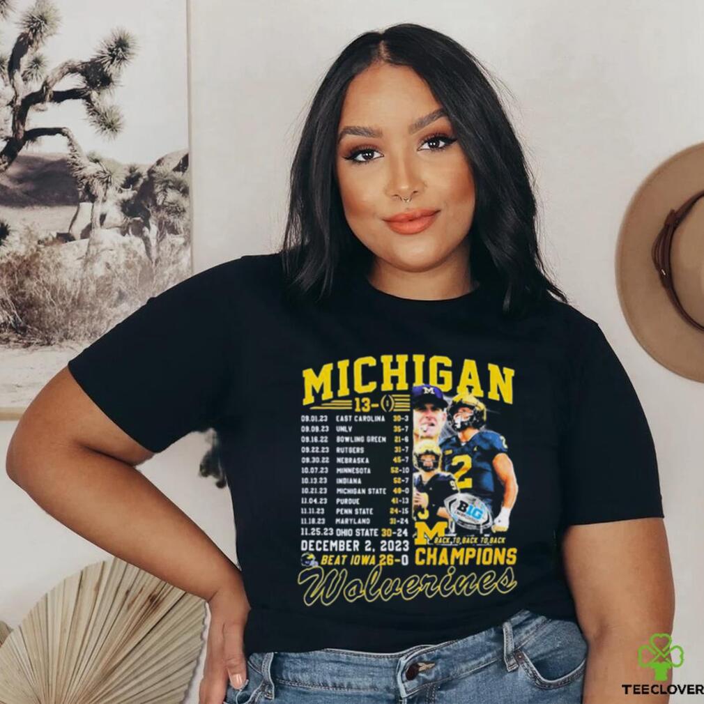 Michigan Wolverines Undefeated 13 0 Back To Back To Back Champions Schedule Shirt Michigan Wolverines Undefeated 13 0 Back To Back To Back Champions Schedule Shirt