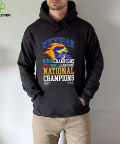 Michigan Wolverines big 10 champions rose bowl champions national champions fire helmet hoodie, sweater, longsleeve, shirt v-neck, t-shirt