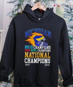 Michigan Wolverines big 10 champions rose bowl champions national champions fire helmet hoodie, sweater, longsleeve, shirt v-neck, t-shirt