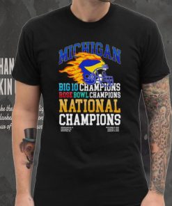 Michigan Wolverines big 10 champions rose bowl champions national champions fire helmet hoodie, sweater, longsleeve, shirt v-neck, t-shirt