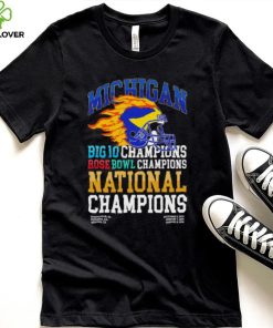 Michigan Wolverines big 10 champions rose bowl champions national champions fire helmet hoodie, sweater, longsleeve, shirt v-neck, t-shirt