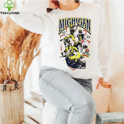 Michigan Wolverines football Rose Bowl Champions 2024 players helmet logo shirt