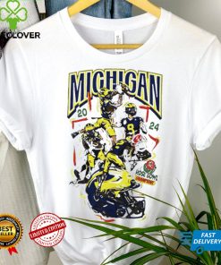 Michigan Wolverines football Rose Bowl Champions 2024 players helmet logo shirt