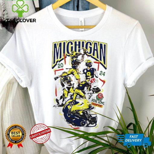Michigan Wolverines football Rose Bowl Champions 2024 players helmet logo shirt