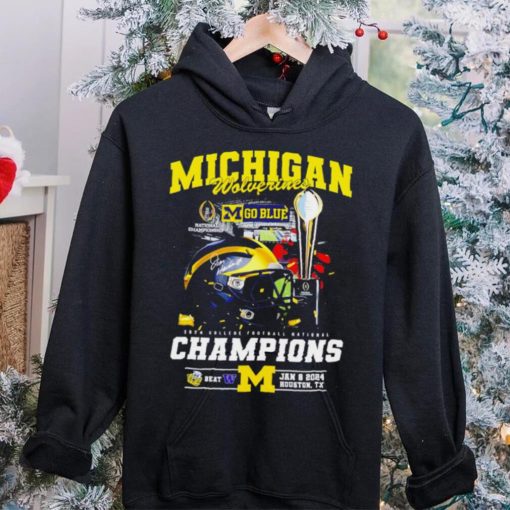 Michigan Wolverines go blue 2024 College football National Champions helmet logos hoodie, sweater, longsleeve, shirt v-neck, t-shirt