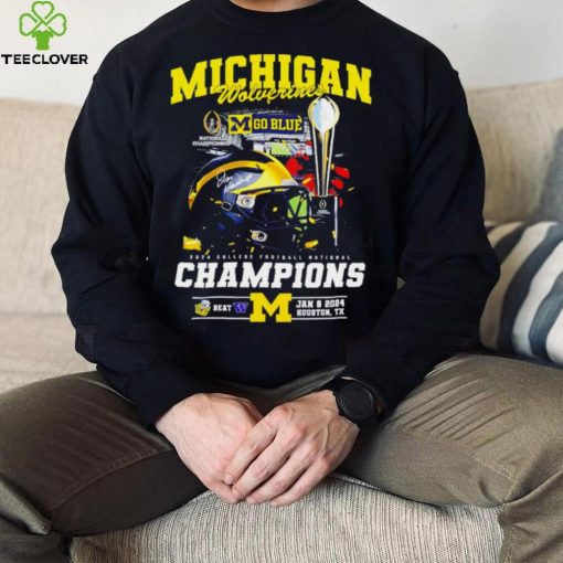 Michigan Wolverines go blue 2024 College football National Champions helmet logos hoodie, sweater, longsleeve, shirt v-neck, t-shirt