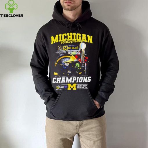 Michigan Wolverines go blue 2024 College football National Champions helmet logos hoodie, sweater, longsleeve, shirt v-neck, t-shirt