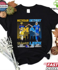 Michigan Wolverines on Saturdays Detroit Lions on Sundays Davis Warren and Jared Goff shirt
