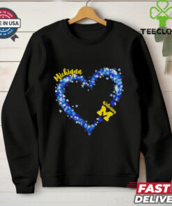 Michigan Wolverines pride with this vibrant hearts shirt