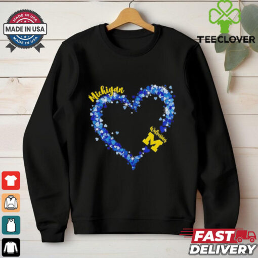 Michigan Wolverines pride with this vibrant hearts shirt