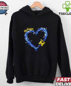Michigan Wolverines pride with this vibrant hearts shirt