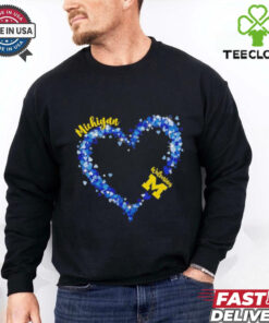 Michigan Wolverines pride with this vibrant hearts shirt