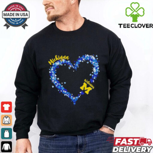 Michigan Wolverines pride with this vibrant hearts shirt