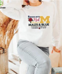 Michigan Wolverines roses are red victors are maize and blue shirt