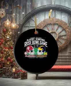 Michigan Wolverines vs. Alabama Crimson Tide College Football Playoff 2024 Rose Bowl Matchup Ornament