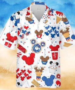 Mickey American Sweets 4th Of July Full Printing Hawaiian Shirt – White