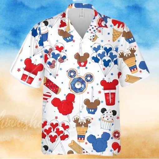 Mickey American Sweets 4th Of July Full Printing Hawaiian Shirt – White