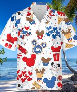 Mickey American Sweets 4th Of July Full Printing Hawaiian Shirt – White